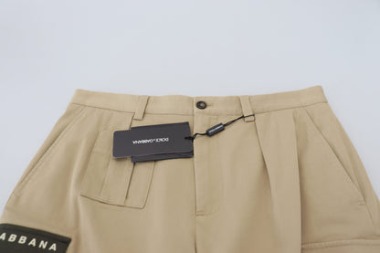 Dolce &amp; Gabbana Beige Cotton Cargo Bermuda Shorts