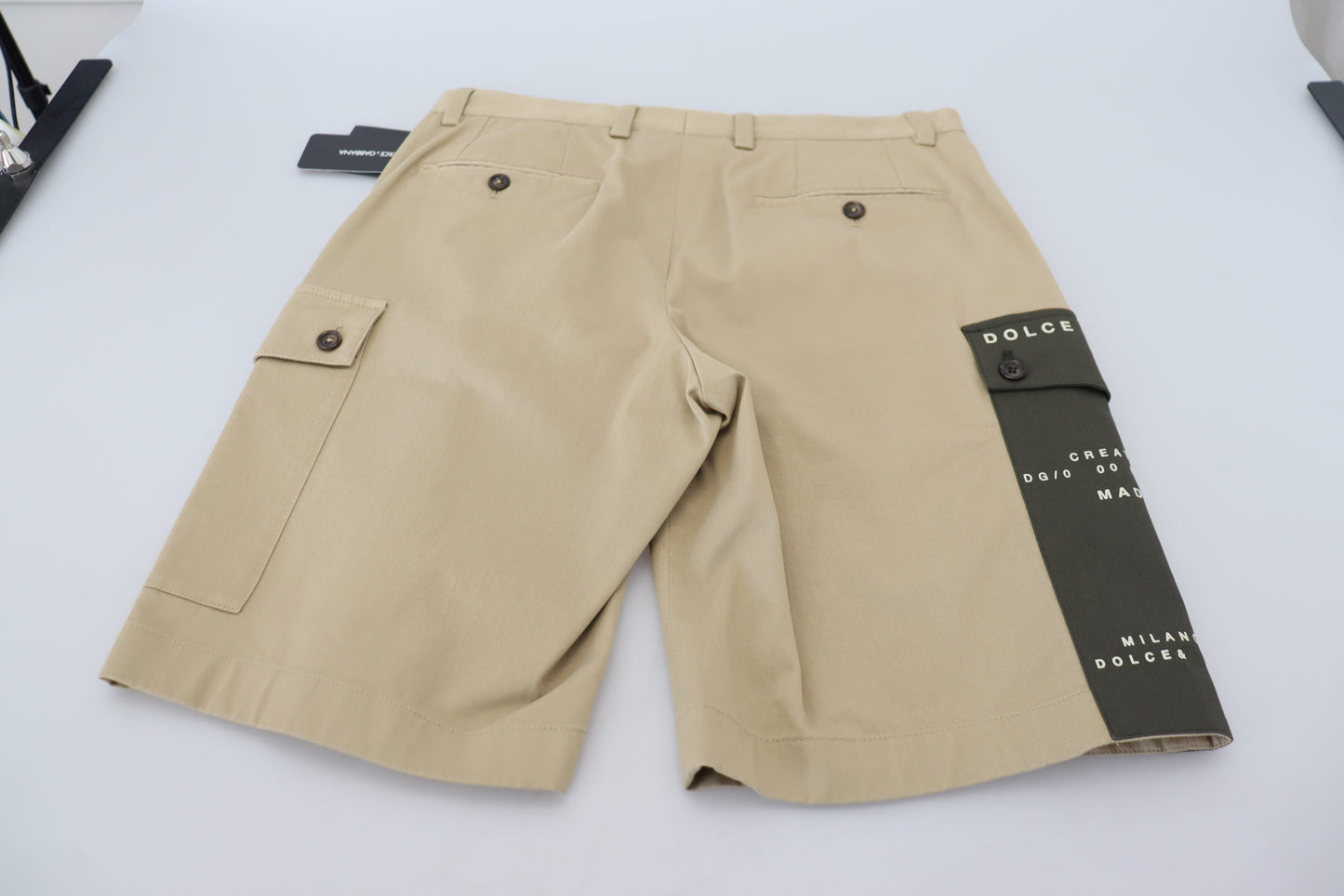 Dolce &amp; Gabbana Beige Cotton Cargo Bermuda Shorts