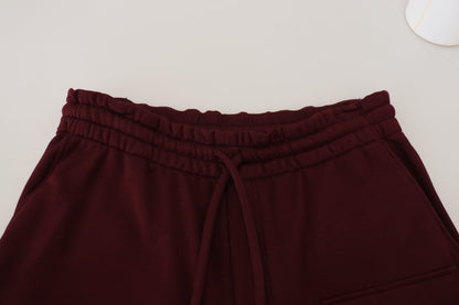 Dolce &amp; Gabbana Maroon Bermuda Cargo Men Shorts