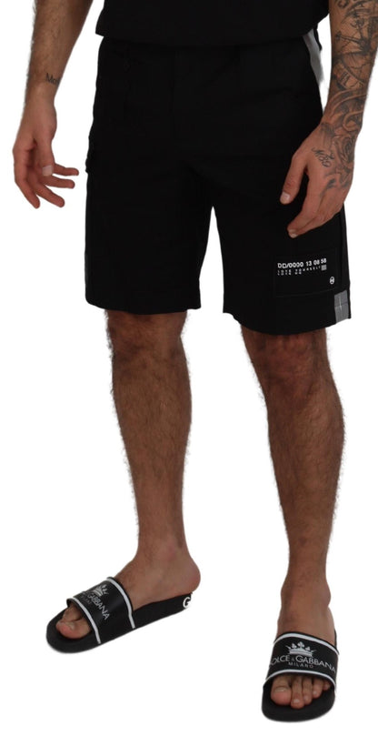 Dolce &amp; Gabbana Black Bermuda Cargo Casual Shorts