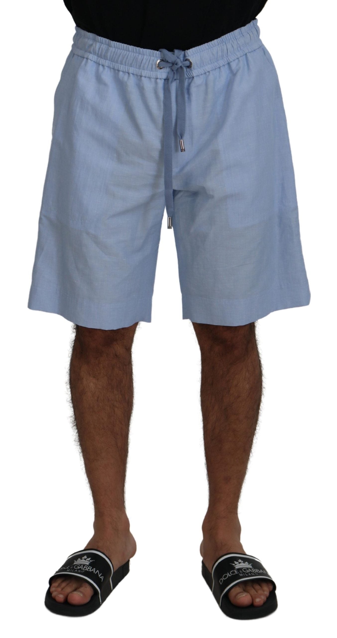 Dolce &amp; Gabbana Light Blue Bermuda Mid Waist Casual Shorts