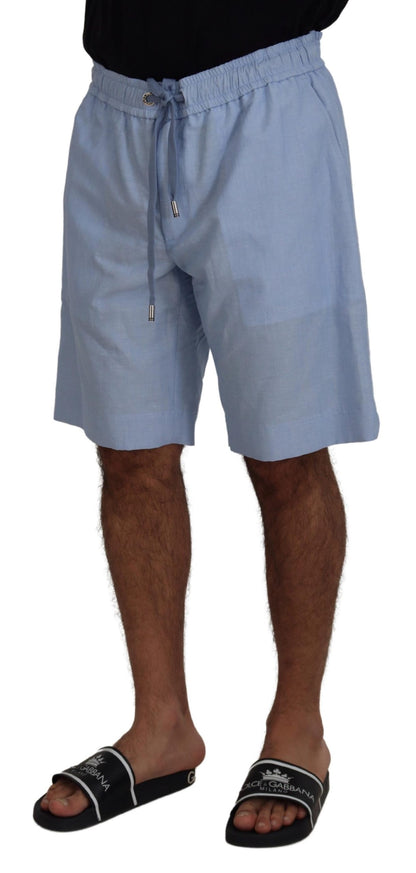 Dolce &amp; Gabbana Light Blue Bermuda Mid Waist Casual Shorts