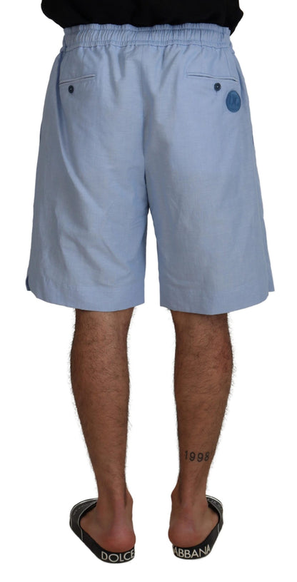 Dolce &amp; Gabbana Light Blue Bermuda Mid Waist Casual Shorts