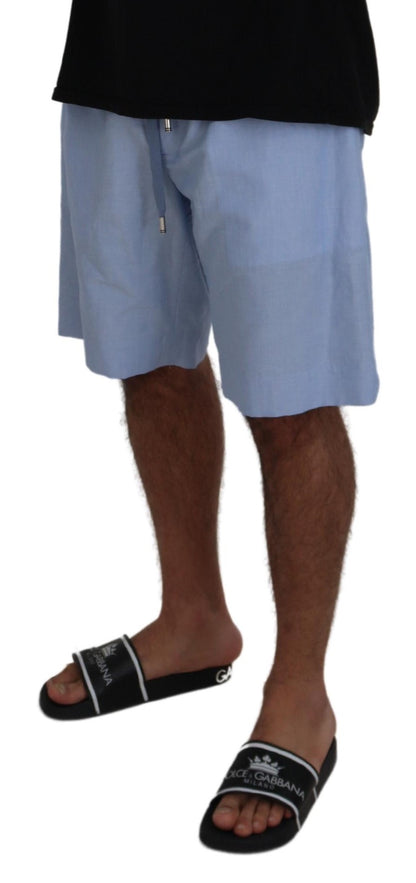 Dolce &amp; Gabbana Light Blue Bermuda Mid Waist Casual Shorts