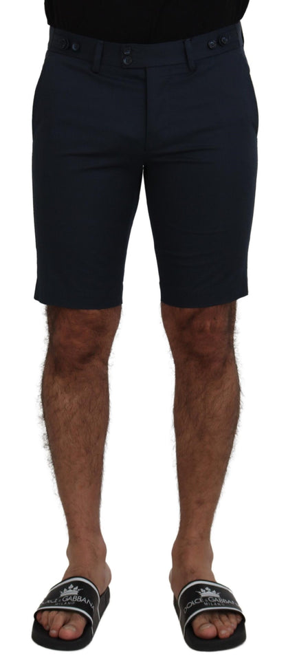 Dolce &amp; Gabbana Blue Bermuda Low Waist Men Shorts