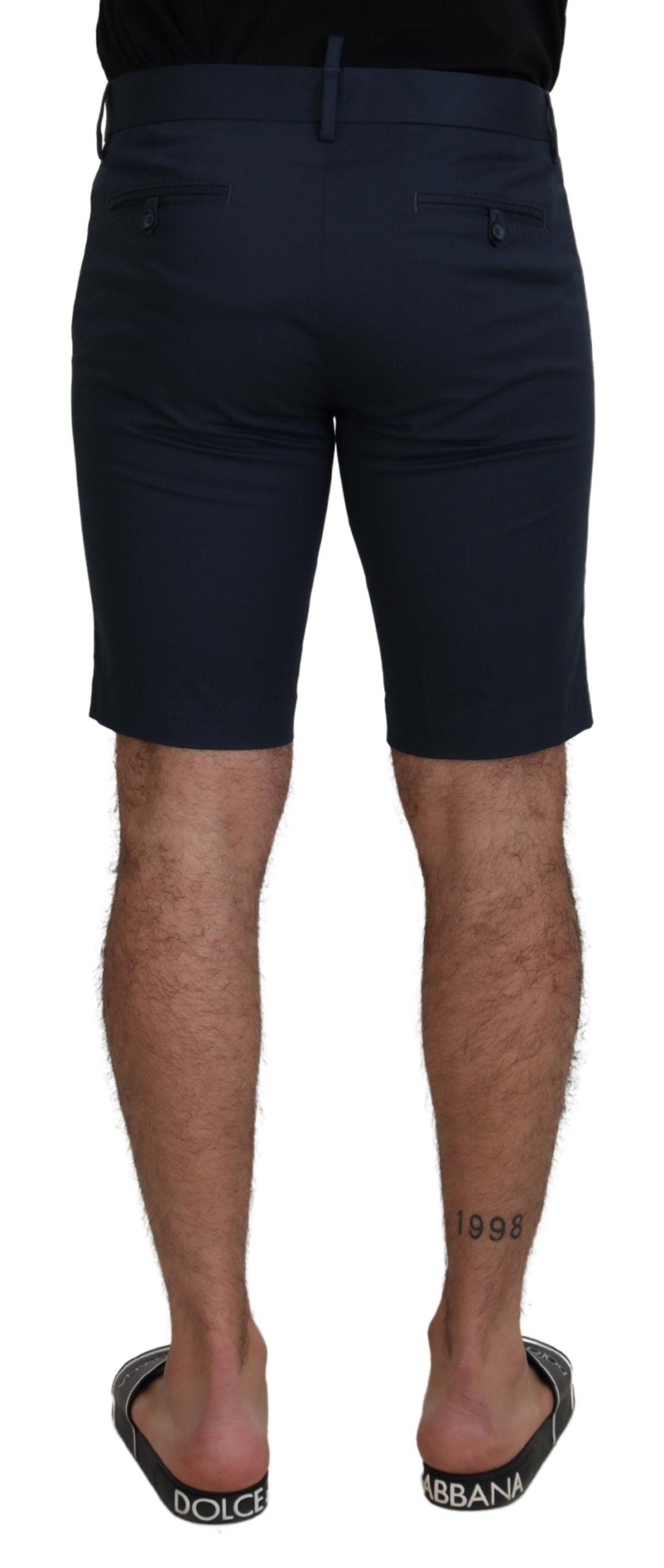 Dolce &amp; Gabbana Blue Bermuda Low Waist Men Shorts