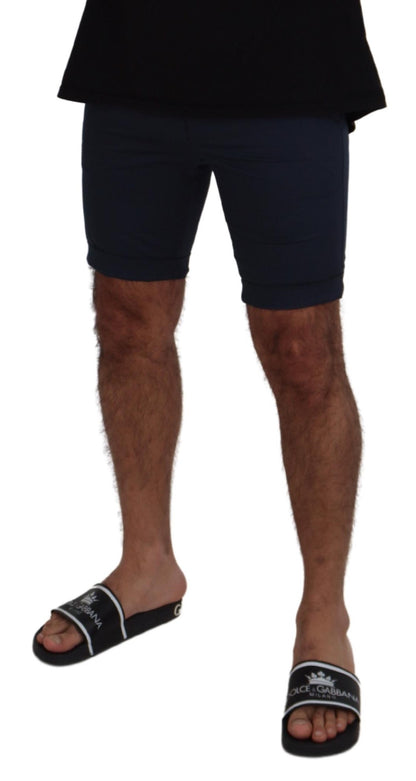 Dolce &amp; Gabbana Blue Bermuda Low Waist Men Shorts