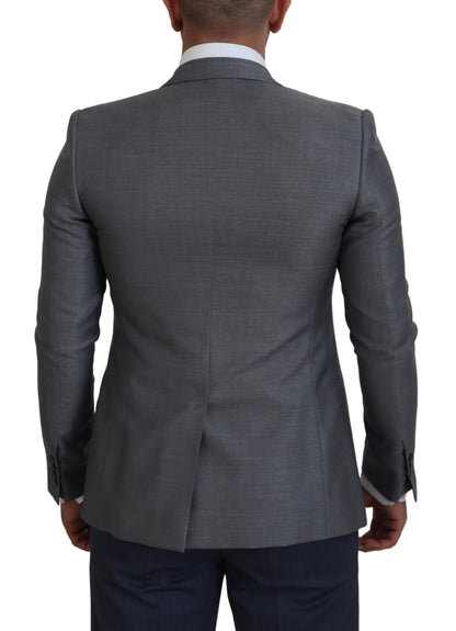 Dolce &amp; Gabbana Gray Wool Silk Slim Fit Jacket Blazer