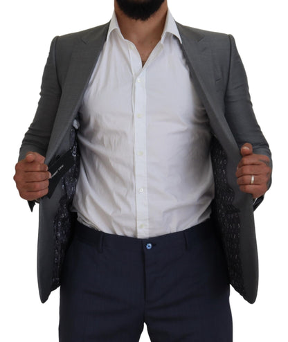 Dolce &amp; Gabbana Gray Wool Silk Slim Fit Jacket Blazer