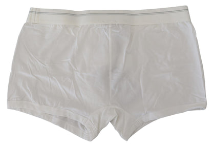 Dolce &amp; Gabbana White Cotton Blend Regular Boxer Underwear