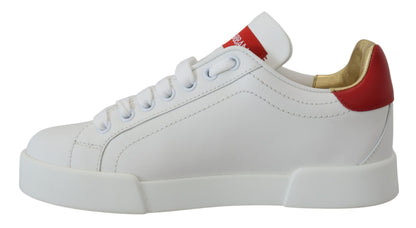 Dolce &amp; Gabbana White Portofino Logo Classic Sneakers Shoes