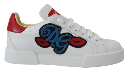 Dolce &amp; Gabbana White Portofino Logo Classic Sneakers Shoes