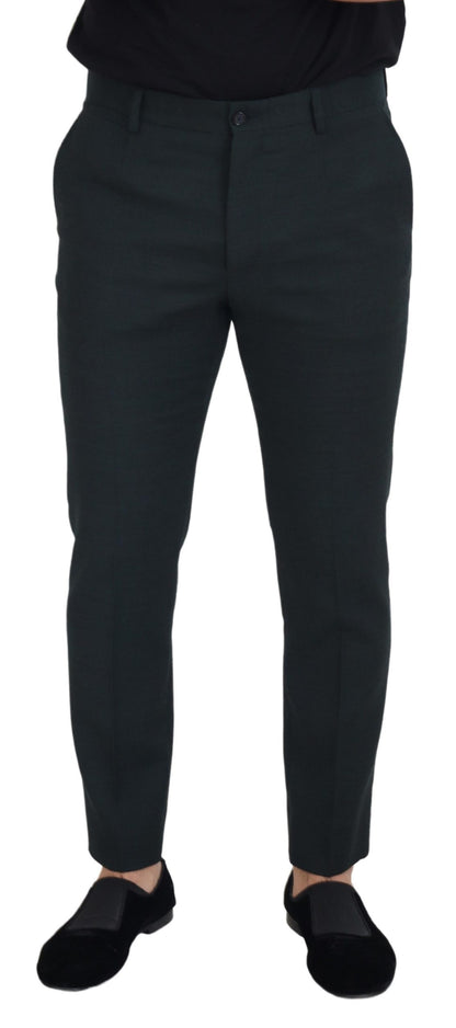 Dolce &amp; Gabbana Blue Wool Slim Fit Formal Pants