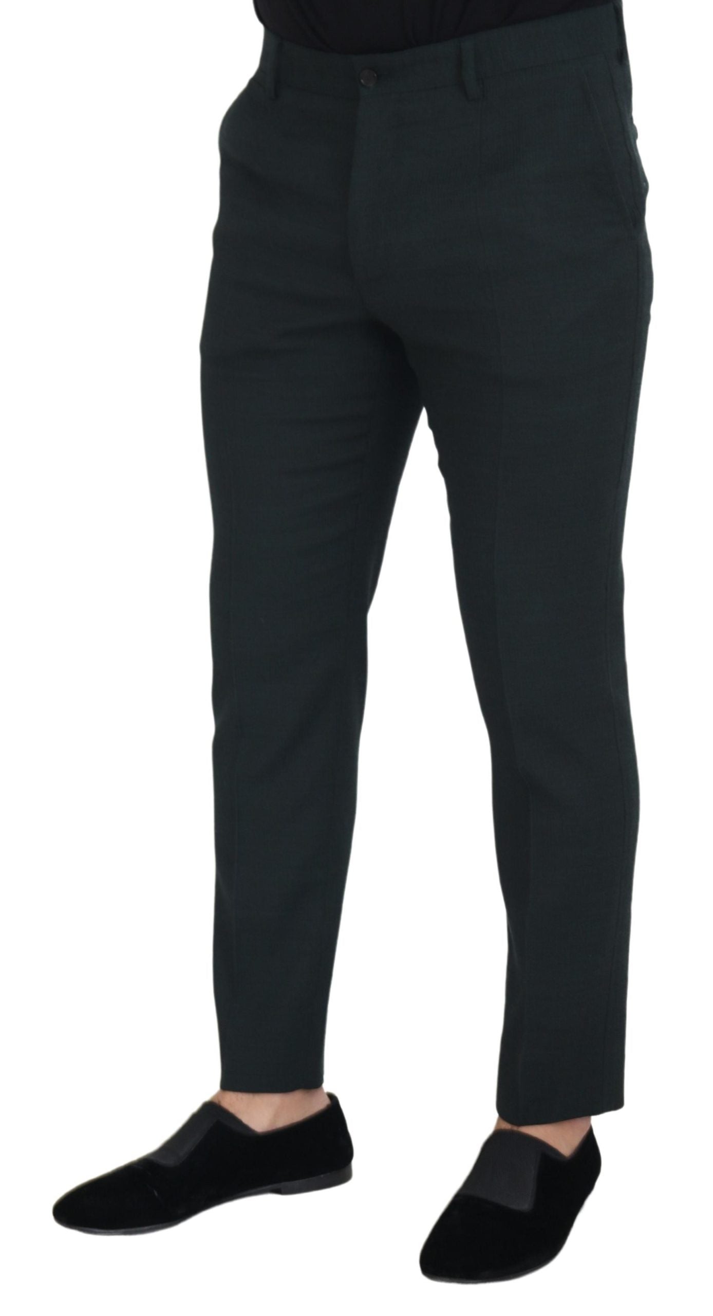 Dolce &amp; Gabbana Blue Wool Slim Fit Formal Pants