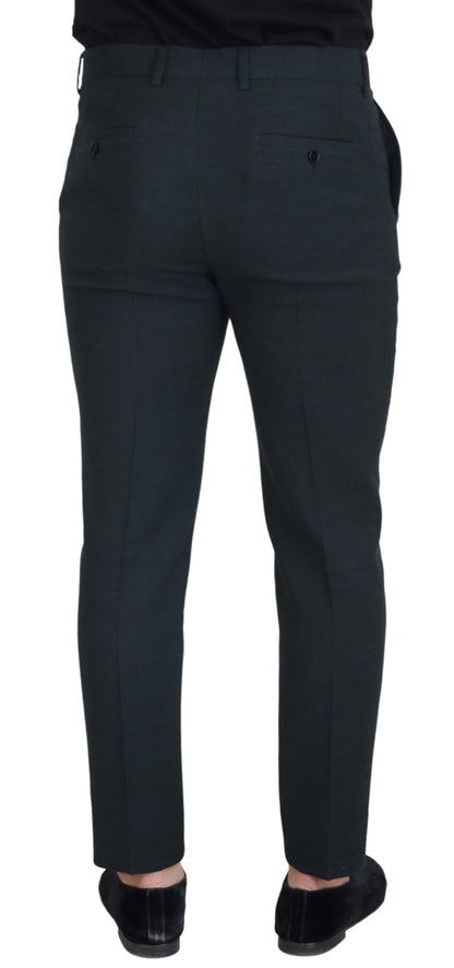 Dolce &amp; Gabbana Blue Wool Slim Fit Formal Pants