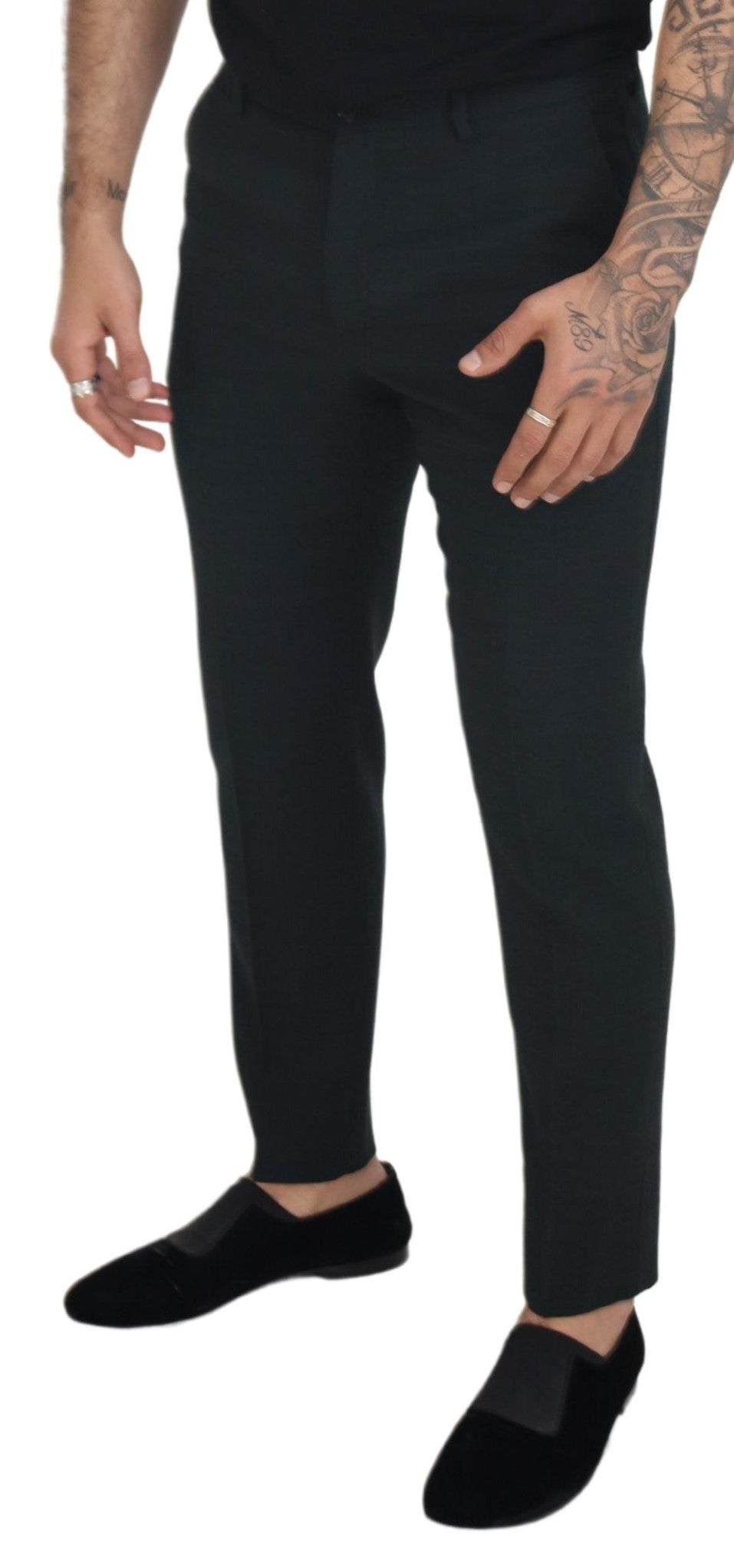 Dolce &amp; Gabbana Blue Wool Slim Fit Formal Pants