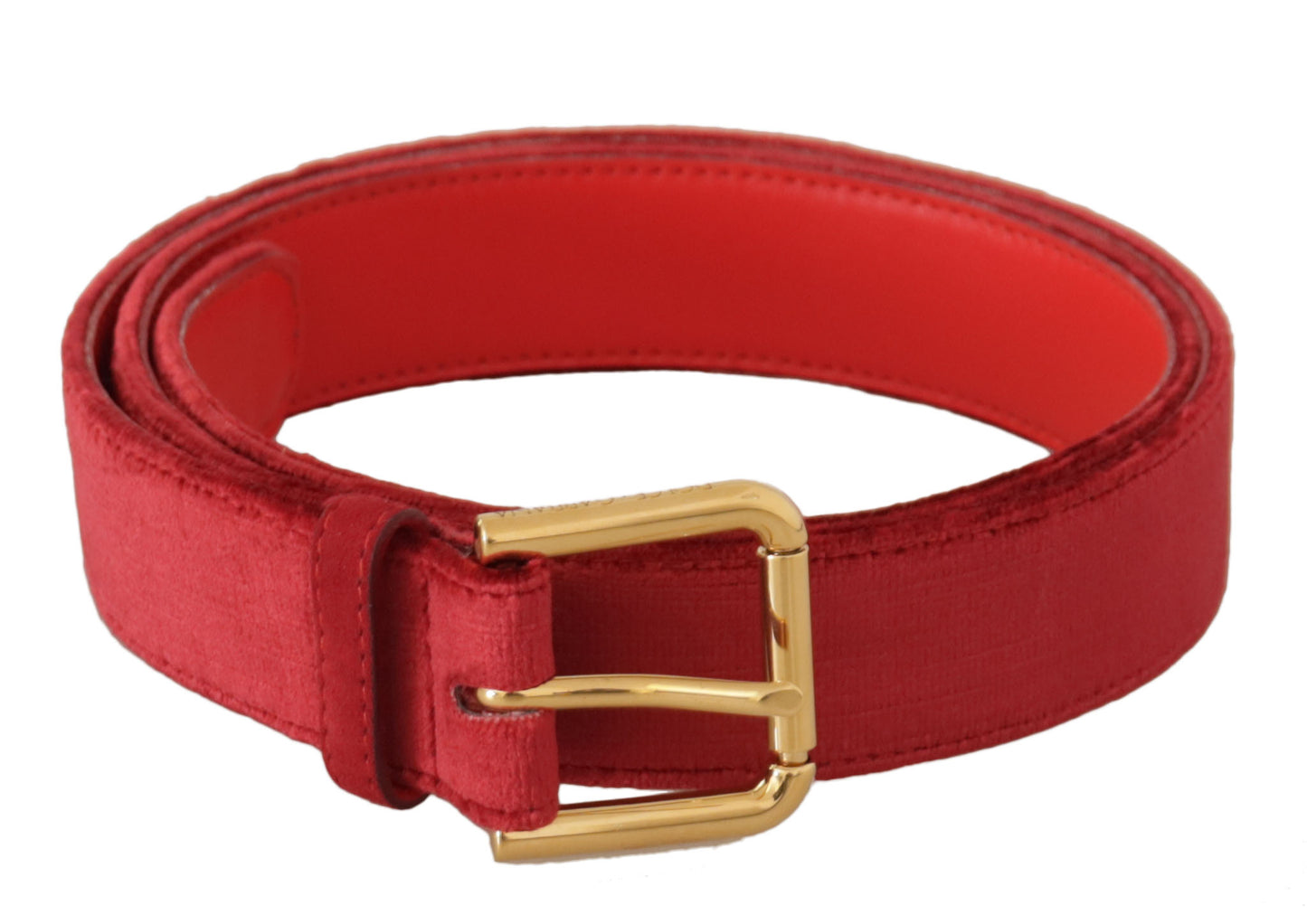 Dolce &amp; Gabbana Elegant Red Suede Designer Belt