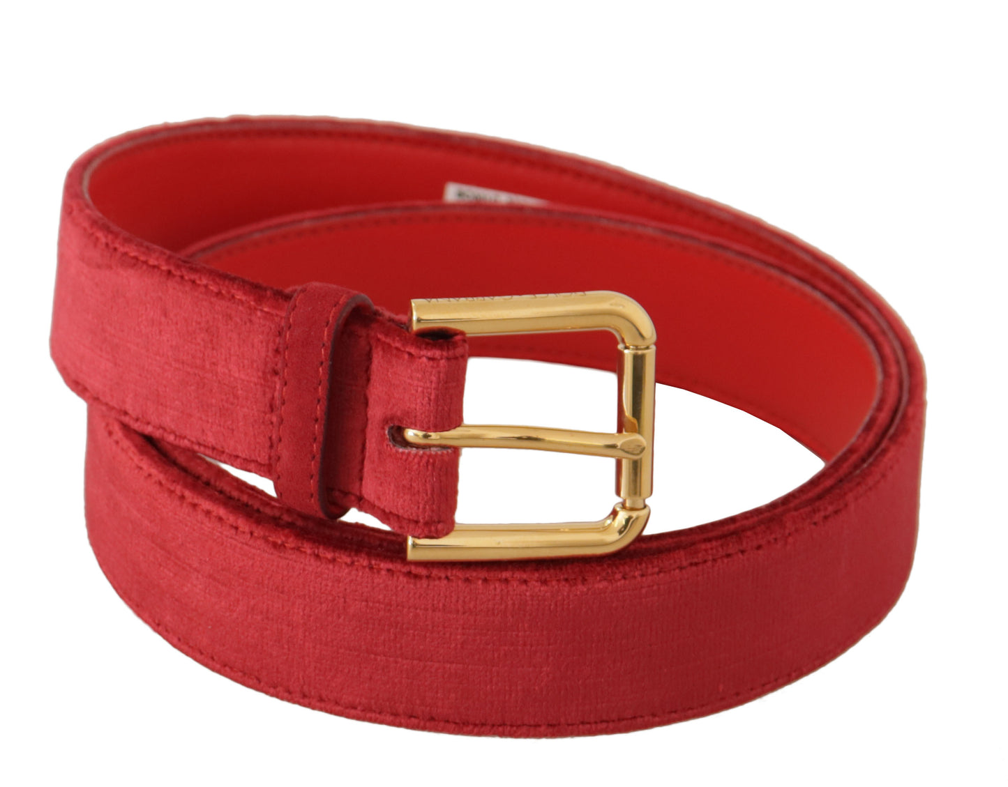 Dolce &amp; Gabbana Elegant Red Suede Designer Belt