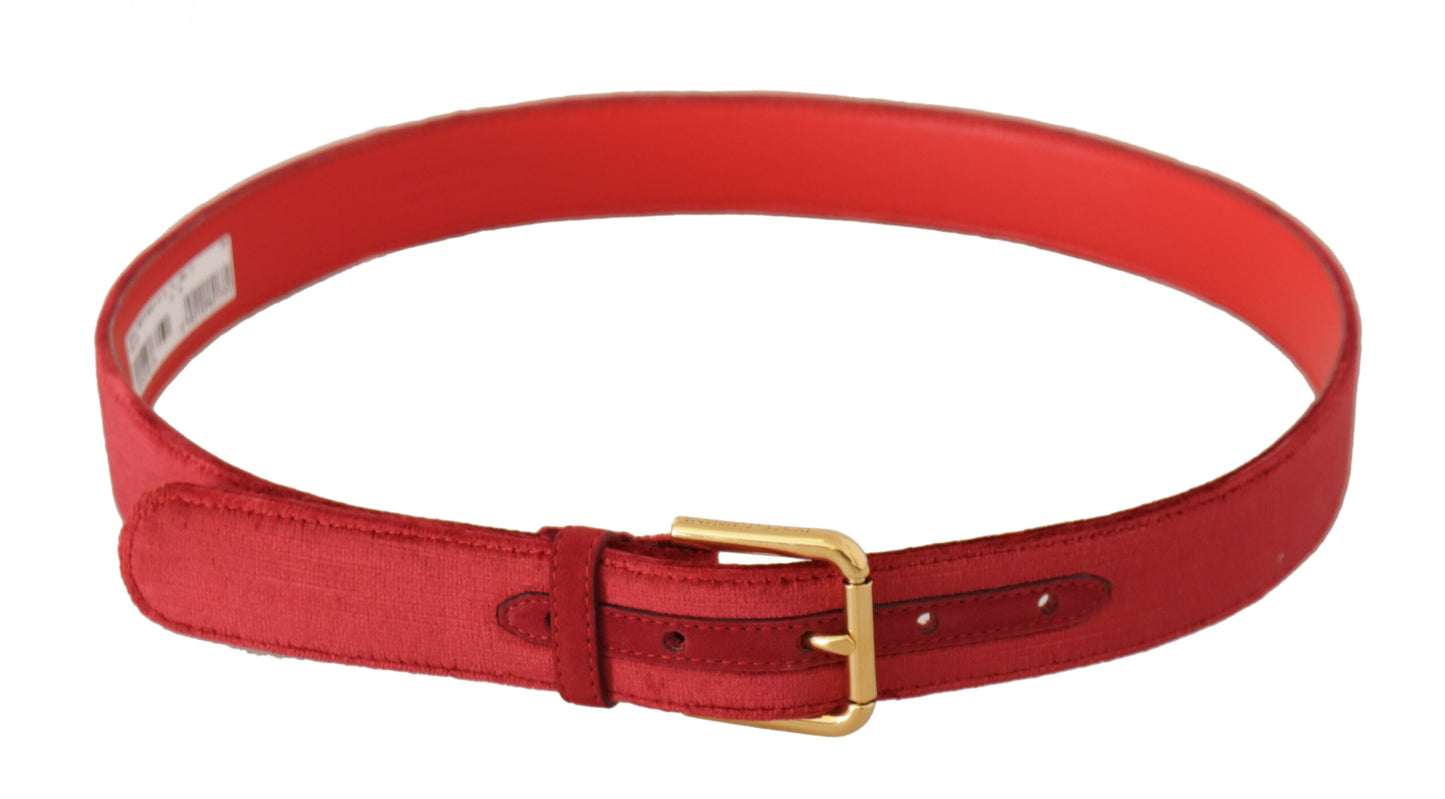 Dolce &amp; Gabbana Elegant Red Suede Designer Belt