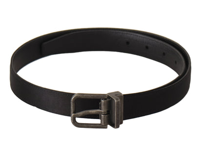 Dolce &amp; Gabbana Elegant Black Leather Belt with Metal Buckle