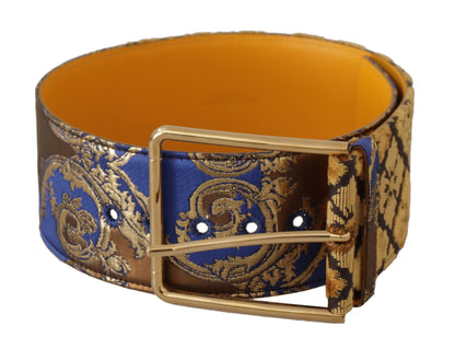 Dolce &amp; Gabbana Elegant Blue Leather Belt with Metal Buckle