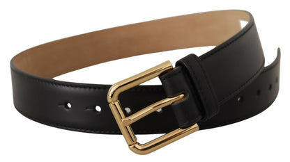 Dolce &amp; Gabbana Elegant Leather Belt with Logo Buckle