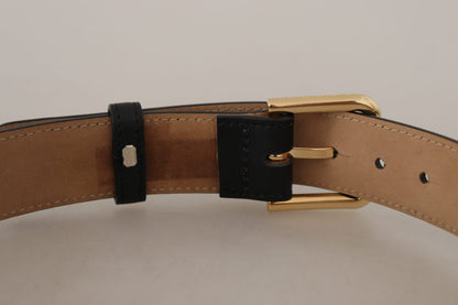 Dolce &amp; Gabbana Elegant Leather Belt with Logo Buckle