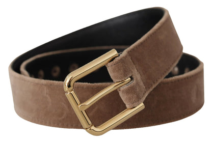 Dolce &amp; Gabbana Elegant Velvet Logo Buckle Belt