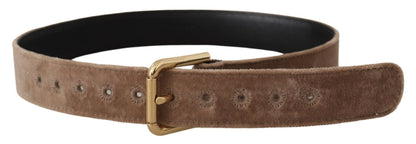 Dolce &amp; Gabbana Elegant Velvet Logo Buckle Belt