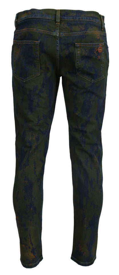 Dolce &amp; Gabbana Chic Slim-Fit Denim Jeans in Green Wash