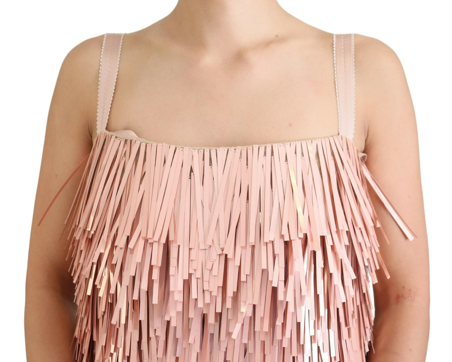 Dolce &amp; Gabbana Elegant Pink A-Line Tinsel Dress