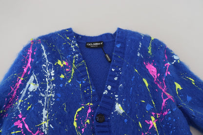 Dolce &amp; Gabbana Elegant Multicolor Splash Mohair Cardigan