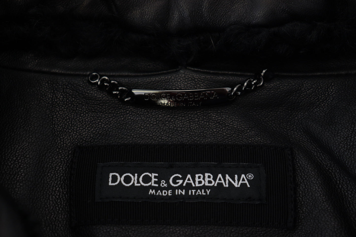 Dolce & Gabbana Chic Black Leather Silk-Lined Jacket