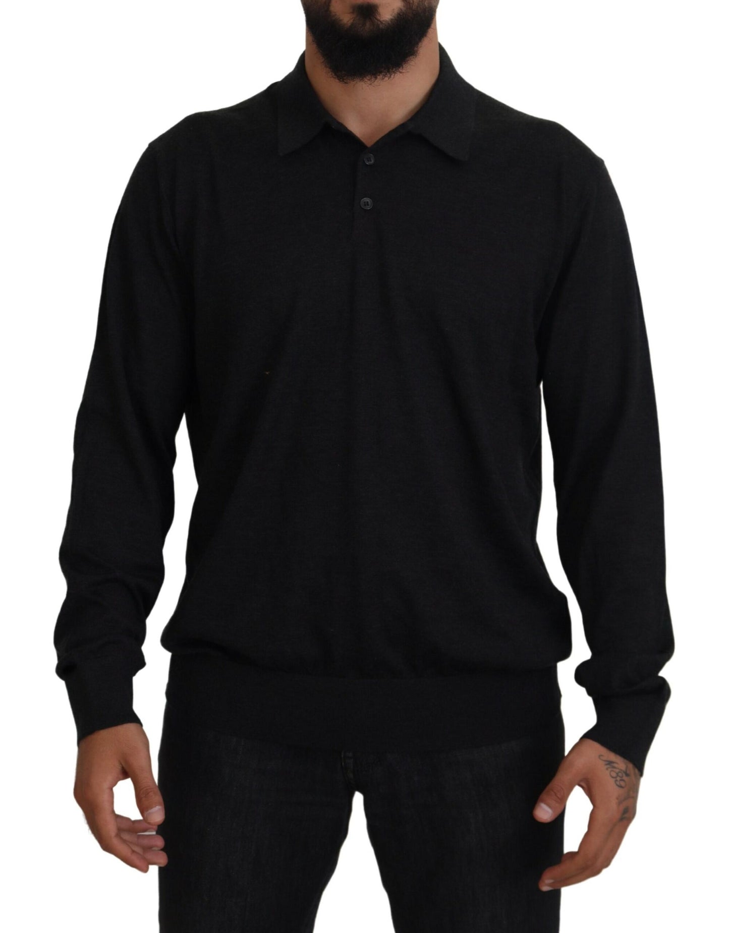 Dolce &amp; Gabbana Elegant Black Cashmere Pullover Sweater