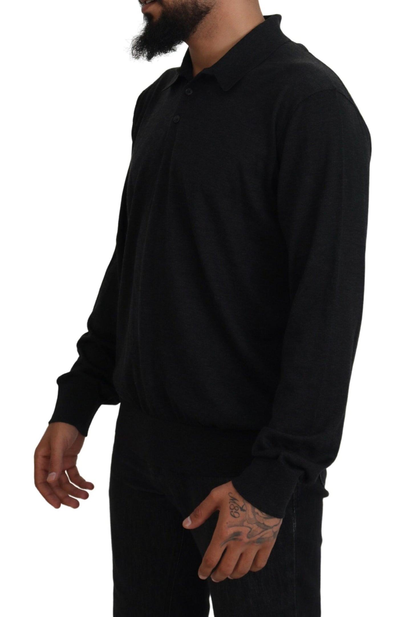 Dolce &amp; Gabbana Elegant Black Cashmere Pullover Sweater