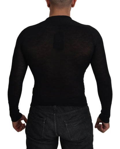 Dolce &amp; Gabbana Elegant Black Cashmere Pullover Sweater