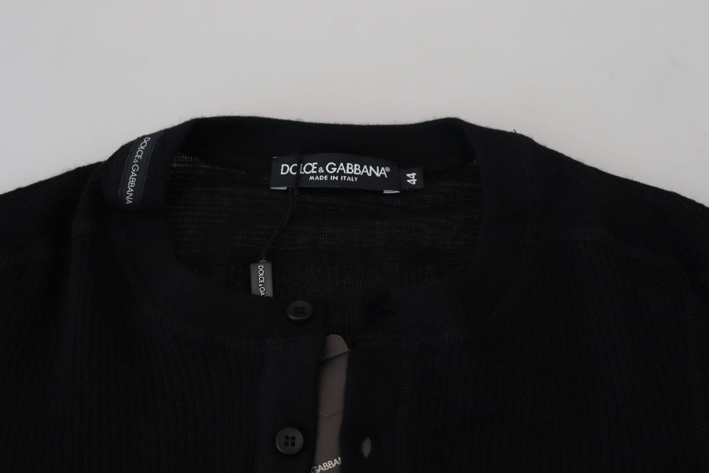 Dolce &amp; Gabbana Elegant Black Cashmere Pullover Sweater