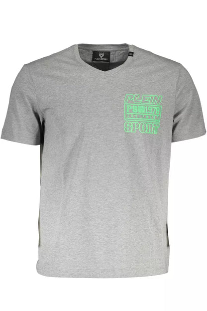 Plein Sport Gray Cotton Men T-Shirt