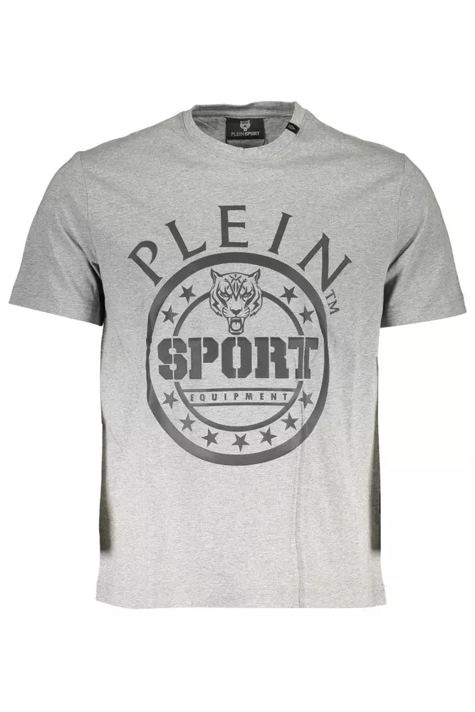 Plein Sport Gray Cotton Men T-Shirt