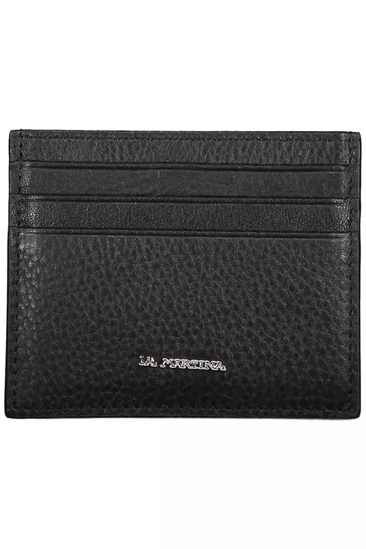 La Martina Black Leather Men Wallet