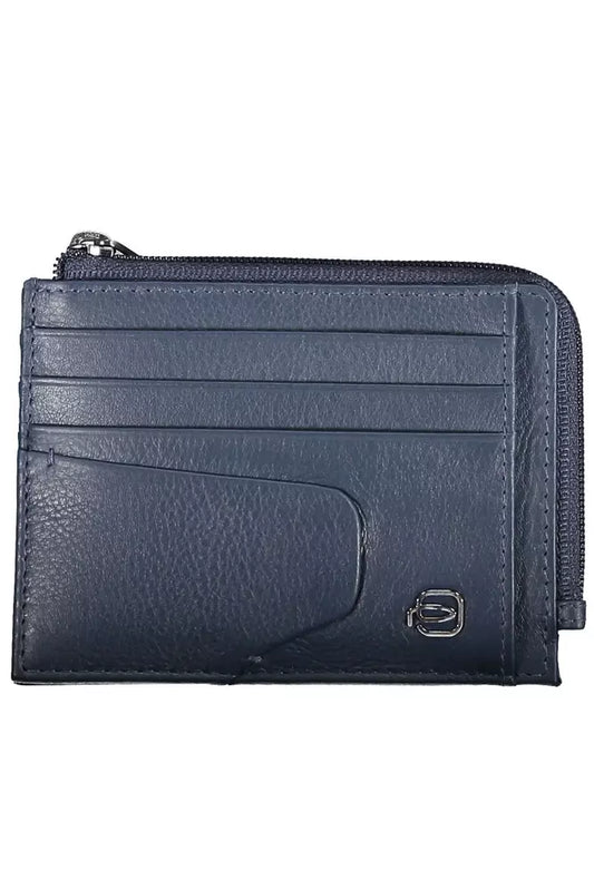 Piquadro Sleek Blue Leather Card Holder with RFID Blocker