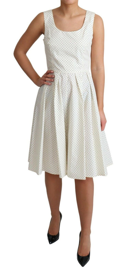 Dolce &amp; Gabbana Elegant Sleeveless A-Line Polka Dotted Dress