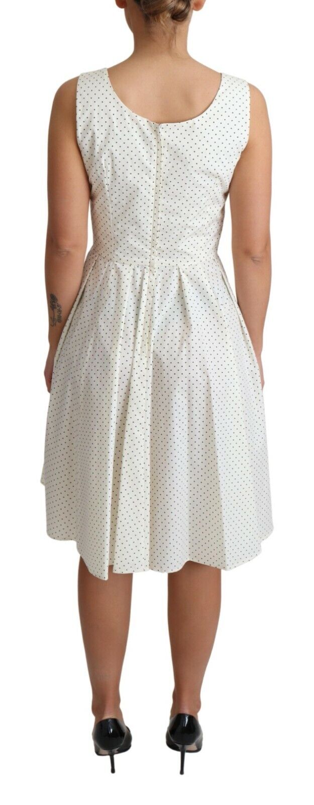 Dolce &amp; Gabbana Elegant Sleeveless A-Line Polka Dotted Dress