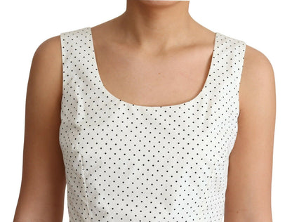 Dolce &amp; Gabbana Elegant Sleeveless A-Line Polka Dotted Dress