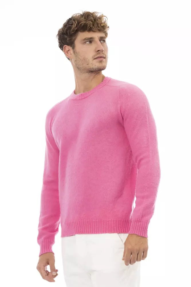 Alpha Studio Pink Wool Men Sweater