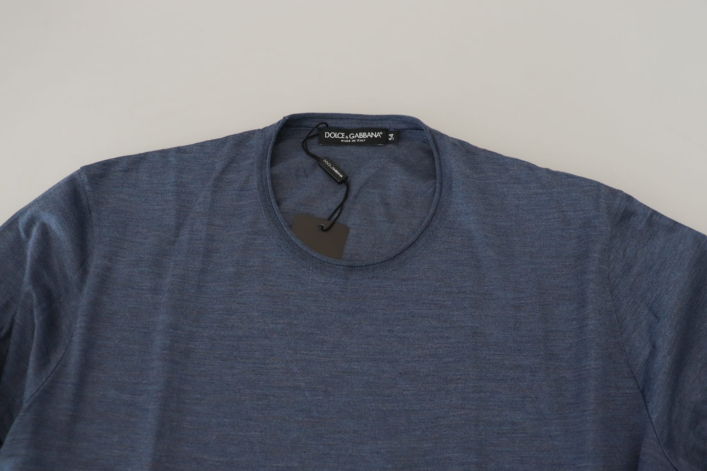 Dolce &amp; Gabbana Elegant Silk Crewneck Blue Tee