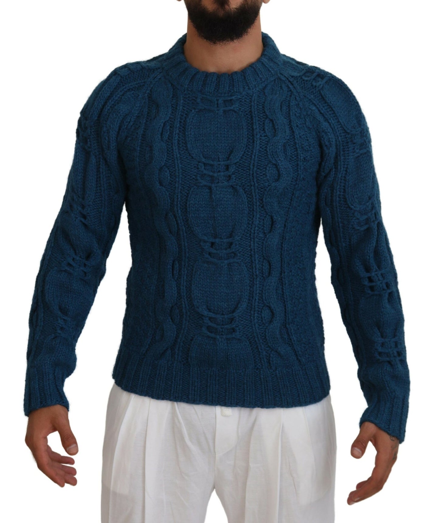 Dolce &amp; Gabbana Elegant Blue Crewneck Sweater