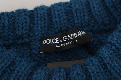 Dolce &amp; Gabbana Elegant Blue Crewneck Sweater