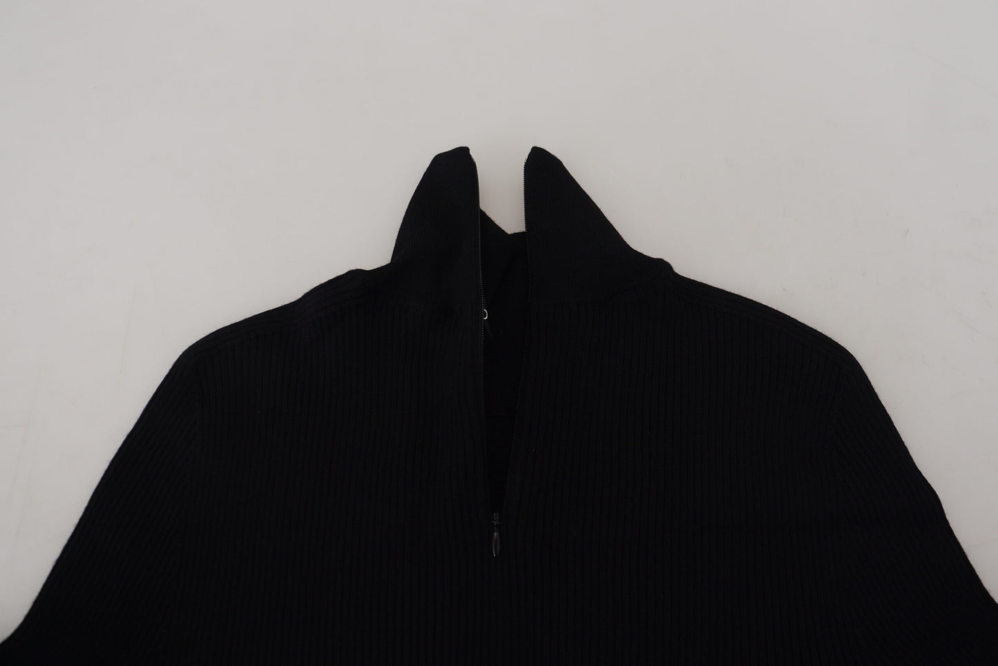 Dolce &amp; Gabbana Elegant Black Wool Half Zip Turtleneck Sweater