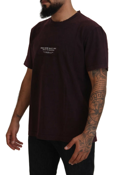 Dolce &amp; Gabbana Burgundy Crewneck Short Sleeve T-shirt